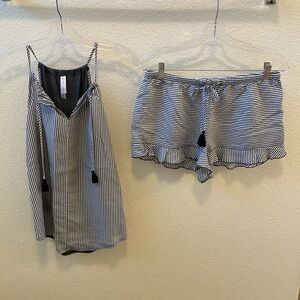 Gillian & O’Malley 2-Piece Sleepwear Gray/White